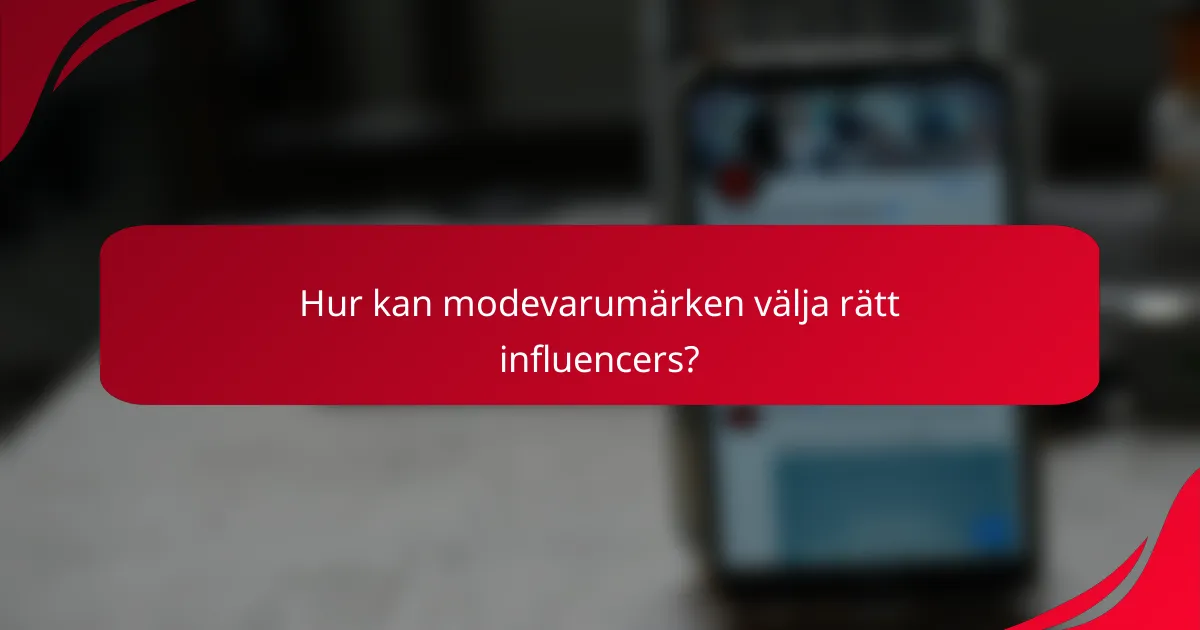 Hur kan modevarumärken välja rätt influencers?