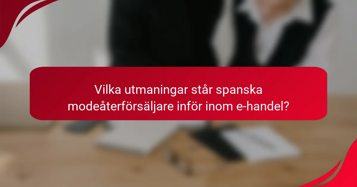 Vilka utmaningar står spanska modeåterförsäljare inför inom e-handel?